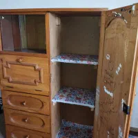 کمد نراد چوبی.جاکتابی ویترین دار با کشوی لباس
