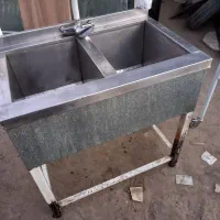 سینک دوقلوی صنعتی سالم وتمیز باشیر آبش