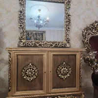 آینه و کنسول  چوبی طلایی
