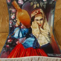 فرش ماشینی دیواری ، یک جفت پشتی