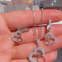 نیم ست جواهری نقره حلفه داخل قلب.نماد عشق