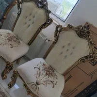 مبل سلطنتی چوب گردو نه نفره کاملا سالم|مبلمان خانگی و میز عسلی|ماسال, |دیوار