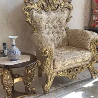 مبلمان سلطنتی استیل چوب راش منبت زیبا ورق طلا|مبلمان خانگی و میز عسلی|تهران, چیتگر شمالی|دیوار