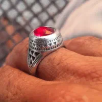 انگشتر نقره یاقوت اصل قدیمی