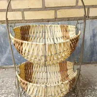 سبد سیب زمینی و پیاز نو و دو آبچکان ظروف و فنجان|آب‌چکان و نظم‌دهنده ظروف|آران و بیدگل, |دیوار