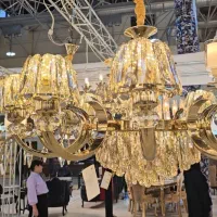 لوستر شاخه برنجی اصل آبکاری آینه ای طلایی قسطی