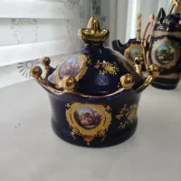 ظروف آنتیک طلا کوب سورمه ای لیلی و مجنون ایتالیایی