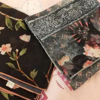 روسری دست دوز مجلسی نو و شال در حد نو
