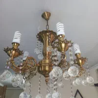 یک جفت لوستر برنز ۵شاخه|لوستر و چراغ آویز|همدان, |دیوار