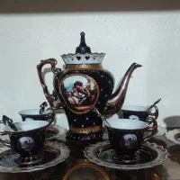 سرویس ۲۴ پارچه آنتیک طلاکوب  لیلی مجنون سورمه ایی