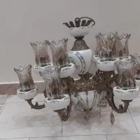 لوستر برنج سرامیکی ۱۲شعله ۶شاخه