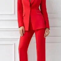 کت وشلوار قرمز جنس کرپ مازراتی