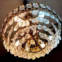 لوستر قدیمی عتیقه آبکاری طلایی با قدمت 70ساله