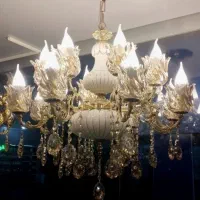 لوستر برنج ۶شاخه ۱۲ شعله|لوستر و چراغ آویز|قم, شهرک قدس|دیوار