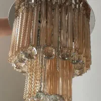 دو عدد لوستر کریستالی نباتی رنگ