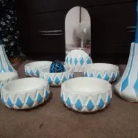 هفت سین با دو تا شمع و آینه و تخم مرغ