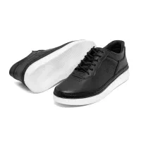 کفش روزمره چرم مصنوعی مردانه مشکی بند دار|کیف، کفش، کمربند|هشتگرد, فاز ۱ مهستان|دیوار