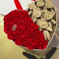 عروسک های پینترستی رز گل، دسته گل ولنتاین، گل تولد