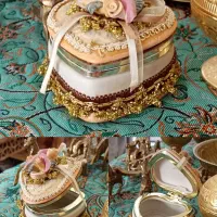 جا جواهری چینی گل برجسته قدیمی نو