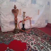 دوعددقلیان چوبی وبرنز