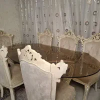 ست نهار خوری ۶ نفره چوب گردو در حد نو