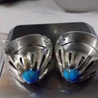 یک جفت انگشترفیروزه نیشابورنگین ریزرکاب استادمهدی