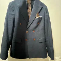 کت و شلوار دبل برست سایز ۴۶ رنگ سورمه ای