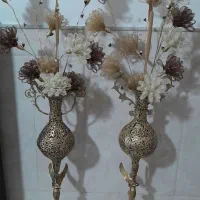 دوعدد گلدان برنز
