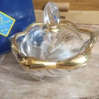 قندان لب طلا آب طلاکاری هلندی عتیقه مارک