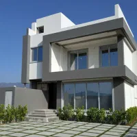 طراحی و اجرا نمای مدرن میکروسمنت و محوطه سازی ویلا