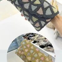 کیف مجلسی دستدوز منجوق دوزی شده قیمت ۹۰۰|کیف، کفش، کمربند|شوش, |دیوار