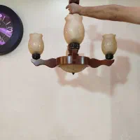 دو عدد لوستر چوبی سلطنتی|لوستر و چراغ آویز|رشت, کوی حسینی|دیوار