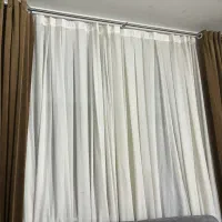 پرده قهوه ای و سفید|پرده، رانر، رومیزی|بندرعباس, |دیوار