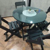 میزو صندلی چوبی تاشوی چهار نفره 3دست|میز و صندلی غذاخوری|مهاباد (آذربایجان غربی), |دیوار