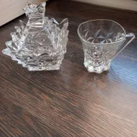 فنجان ۹ تا اصل و ۶ تا ایرانی شفاف شفاف و قندان