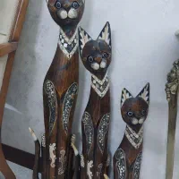 مجسمه گربه چوبی|مجسمه، تندیس، ماکت|شاهدشهر, |دیوار