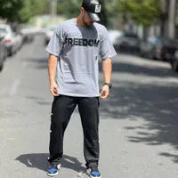 تی شرت با کیفیت نو رنگ مشکی و خاکستری ( تیشرت )