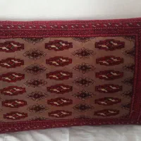 یک جفت پشتی قالینی دست باف سنتی