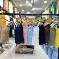 پخش انواع تاپ و کراپ شورتک کبریتی ست زنانه