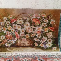 تابلو فرش دستبافت گل سبد عرضی ۹۰×۶۰|تابلو فرش|تبریز, |دیوار
