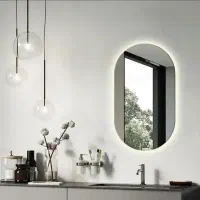فروش آینه بک لایت دار دفرمه 100x70