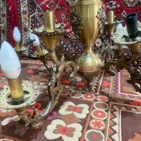 لوستر برنجی ۵ شاخه ۲ تایی
