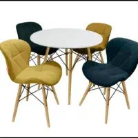 صندلی ایفلی پایه چوب/ پارچه ای/ و میز غذا خوری|میز و صندلی غذاخوری|تهران, شهید رجایی|دیوار