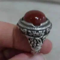 انگشتر نقره عقیق خط دار