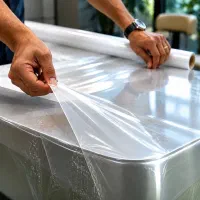 نصاب کاور و گلس روی میز