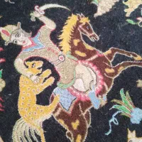 قالی شکارگاه دست باف|فرش|مسجد سلیمان, |دیوار