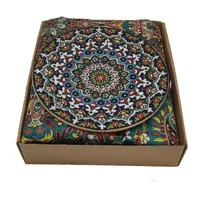 ست هدیه بشقاب میناکاری و رومیزی ترمه یزدی|پرده، رانر، رومیزی|یزد, |دیوار