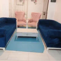 ۲ عدد تکی ۲ عدد ۳ نفره مبل چستر با جلو مبلی
