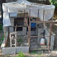 قفس آهنی مرغ و کبوتر