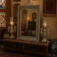 آینه و شمعدان آنتیک لوکس